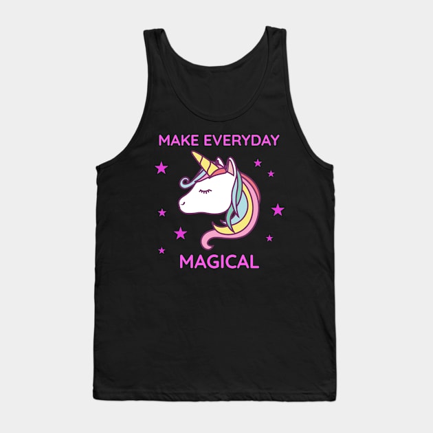 Make Everyday Magical Unicorn Tank Top by fromherotozero